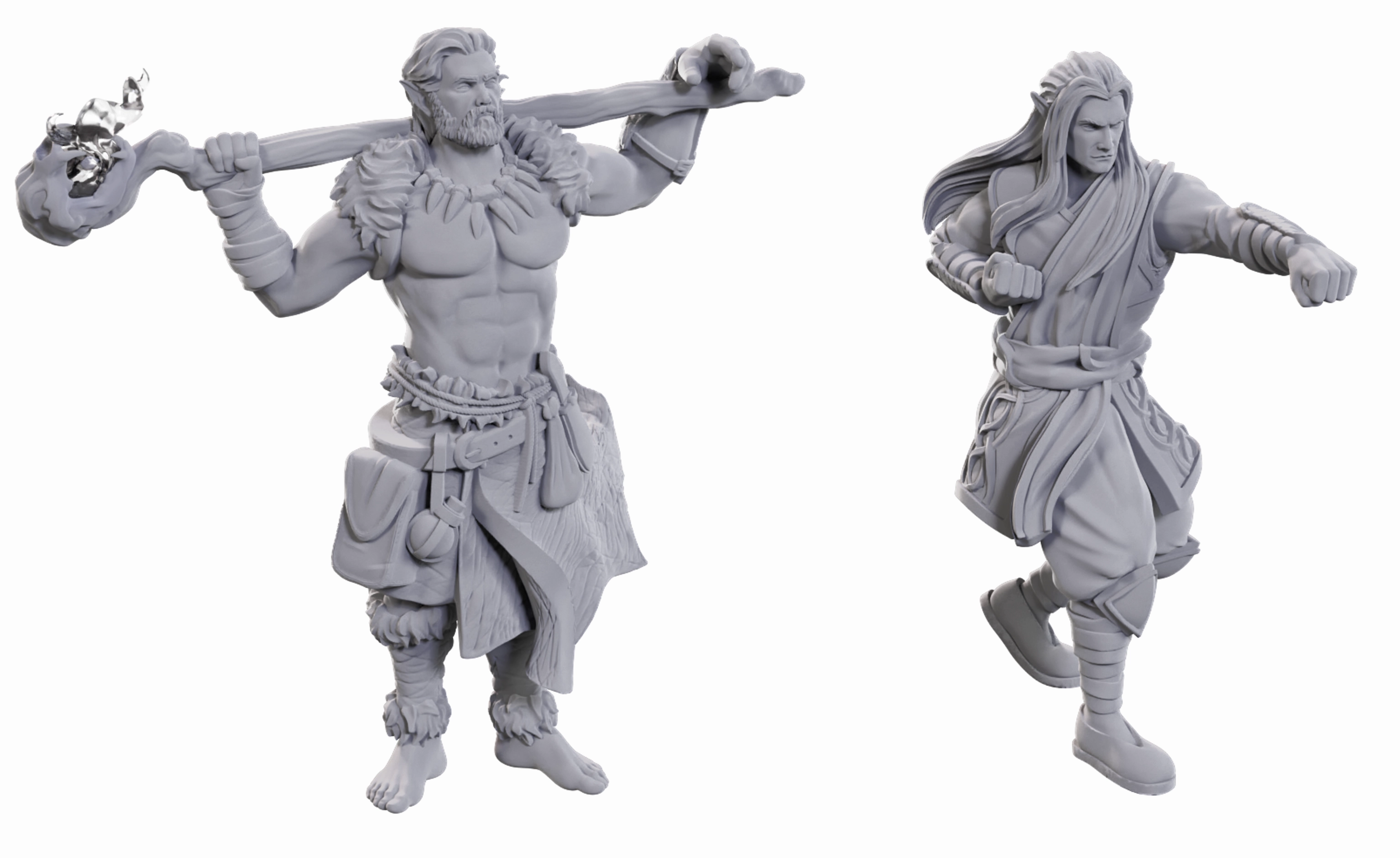 Tragic Ending Merchandise Line D&D UNPAINTED MINIS WV24 ARCHDRUID & MARTIAL ARTS ADEPT