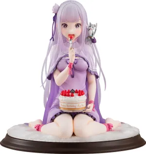 KDcolle Re:ZERO -Starting Life in Another World- Emilia Birthday Cake Ver. 1/7 Complete Figure Chibi Display Child Safe
