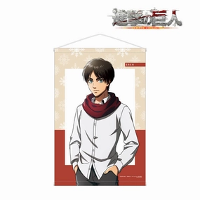 Iconic Character Attack on Titan New Illustration Eren Wearing Muffler ver. B2 Wall Scroll