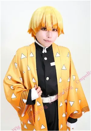 Mountain Climbing Unnumbered Quantity "Demon Slayer" Zenitsu Agatsuma style cosplay wig
