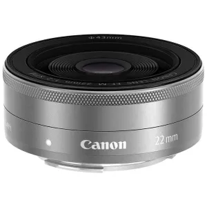 CANON Camera Lens EF-M22mm F2 STM Silver [Canon EF-M /Single Focal Length Lens] Art Display Beginner Friendly