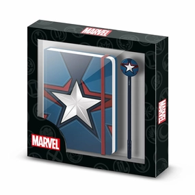 Little Pouch Kit Worker CAPTAIN AMERICA - Gift Box - Notebook A5   Stylo