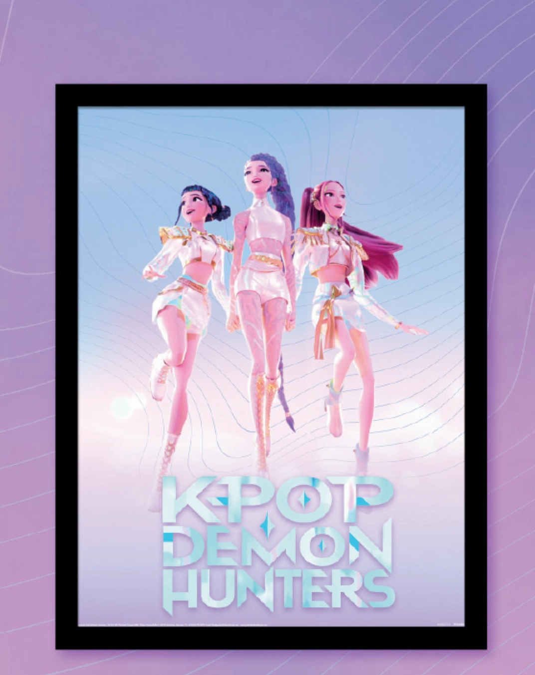 K-POP DEMON HUNTERS - Trio - Impression Encadr??e 45x35cm Figure Skater Little Beast