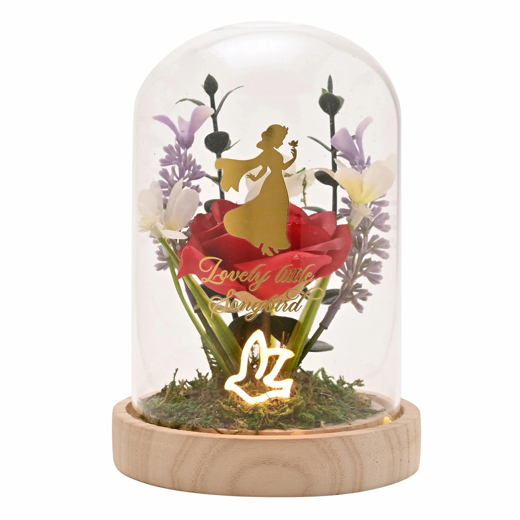 DISNEY PRINCESSES - Blanche-Neige - Cloche Florale avec Lumi??re N??on Small Beast Movement Creator