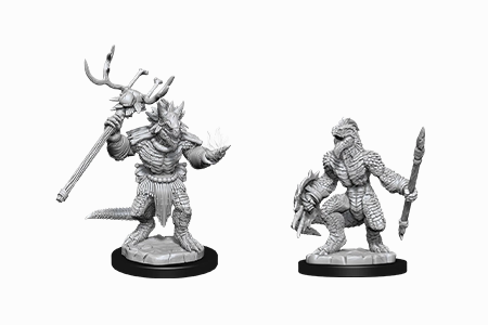 D&D Unpainted Minis WV12 Lizardfolk And Shaman Learner Stage