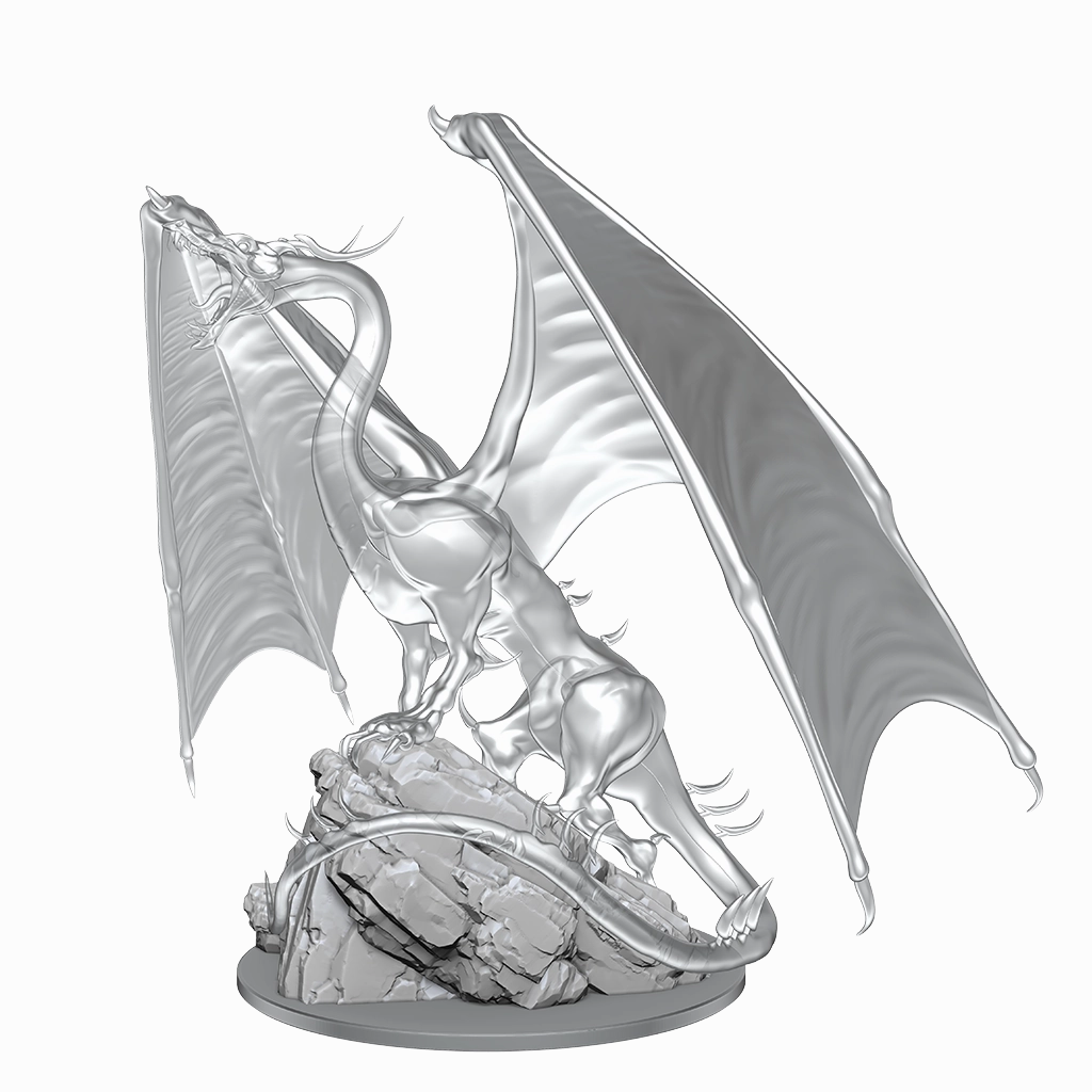 DualSense Features Forward Thinking D&D Unpainted Minis WV17 Young Emerald Dragon