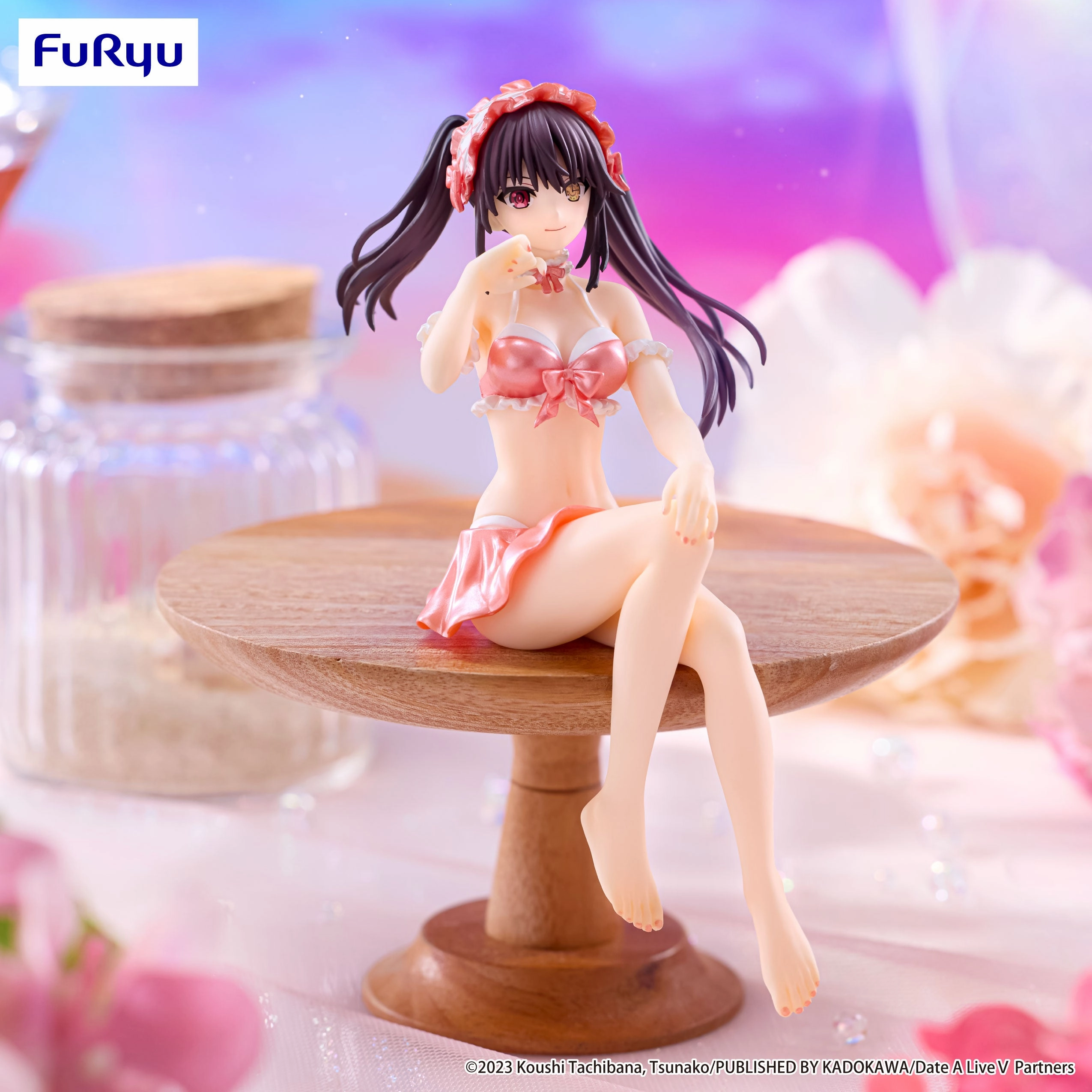 Date A Live V Noodle Stopper Figure Kurumi Tokisaki Swimsuit Pastel Red Color ver Art Creation High End