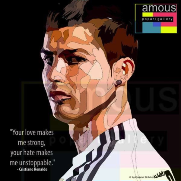 Artistic expression Plush Companion Pop Art Wall Decoration Drawing (Cristiano Ronaldo - Your Love Makes)