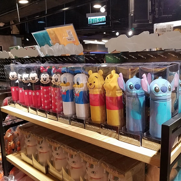 Disney Mickey Minnie Donald Pooh Stitch Head Silicon Pen Case Storage Solution Console Game