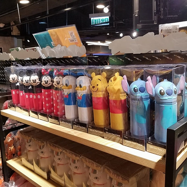 Disney Mickey Minnie Donald Pooh Stitch Head Silicon Pen Case Future Antique Miniature Toy