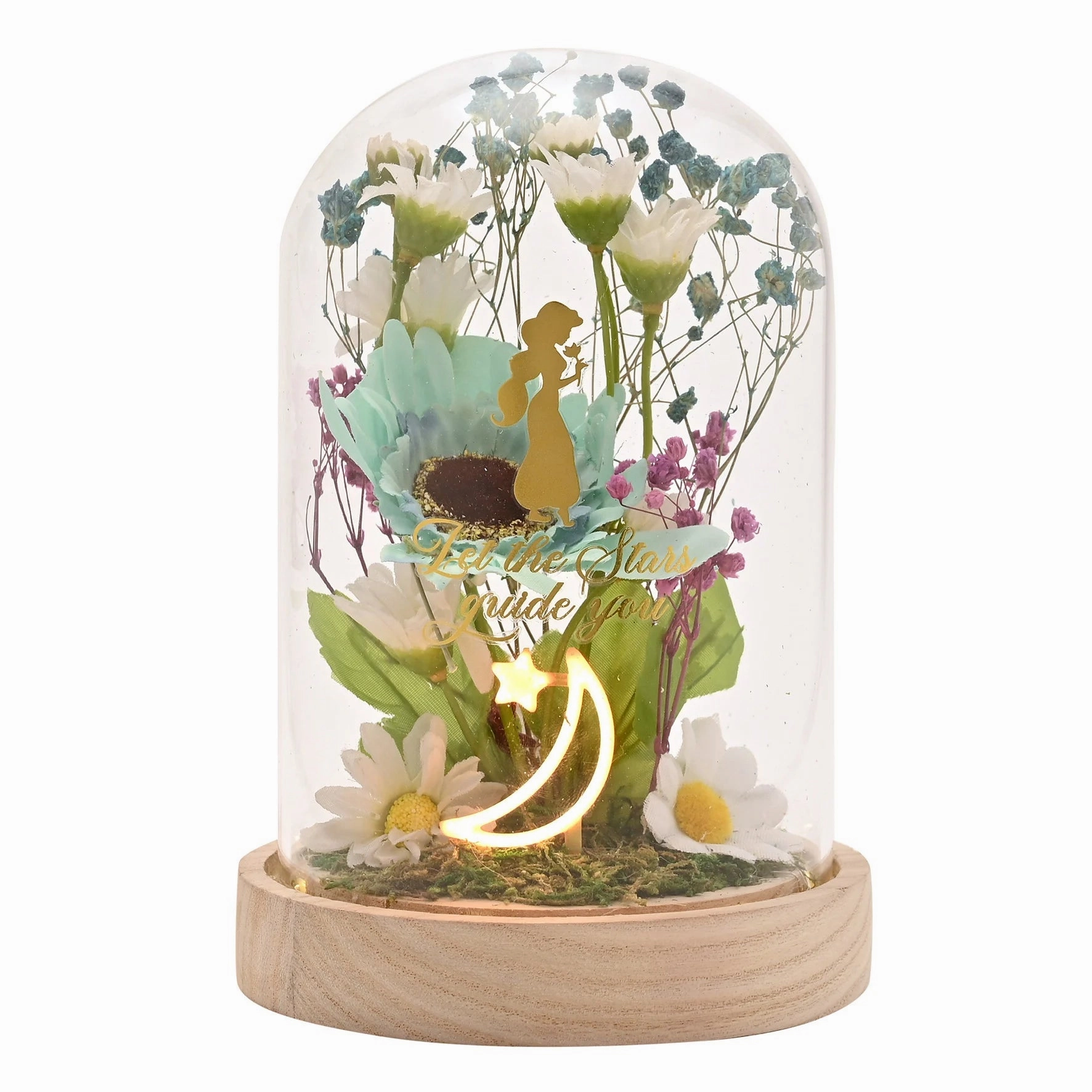 DISNEY PRINCESSES - Jasmine - Cloche Florale avec Lumi??re N??on Tiny Brand Small Device