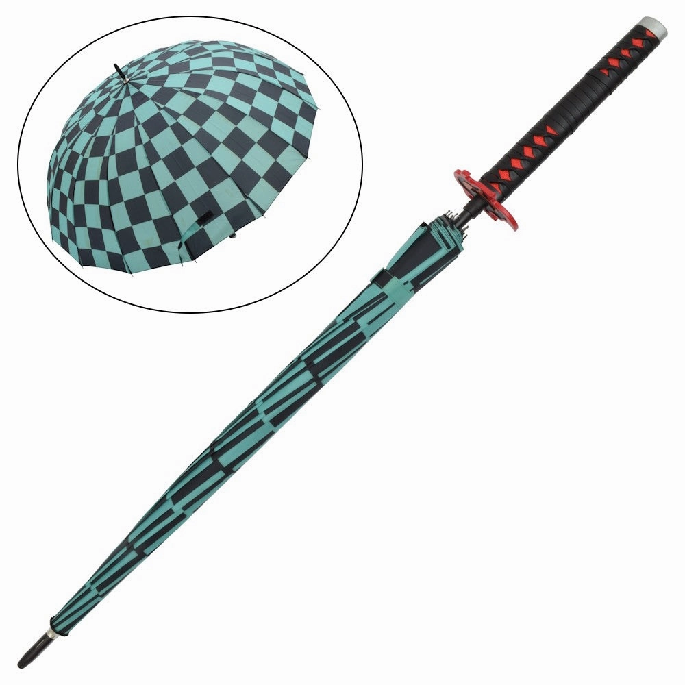 PARAPLUIE AVEC POIGN??E DE STYLE KATANA DE TANJIRO KAMADO II DEMON SLAYER - KIMETSU NO YAIBA Fire retardant Mini Ribbon