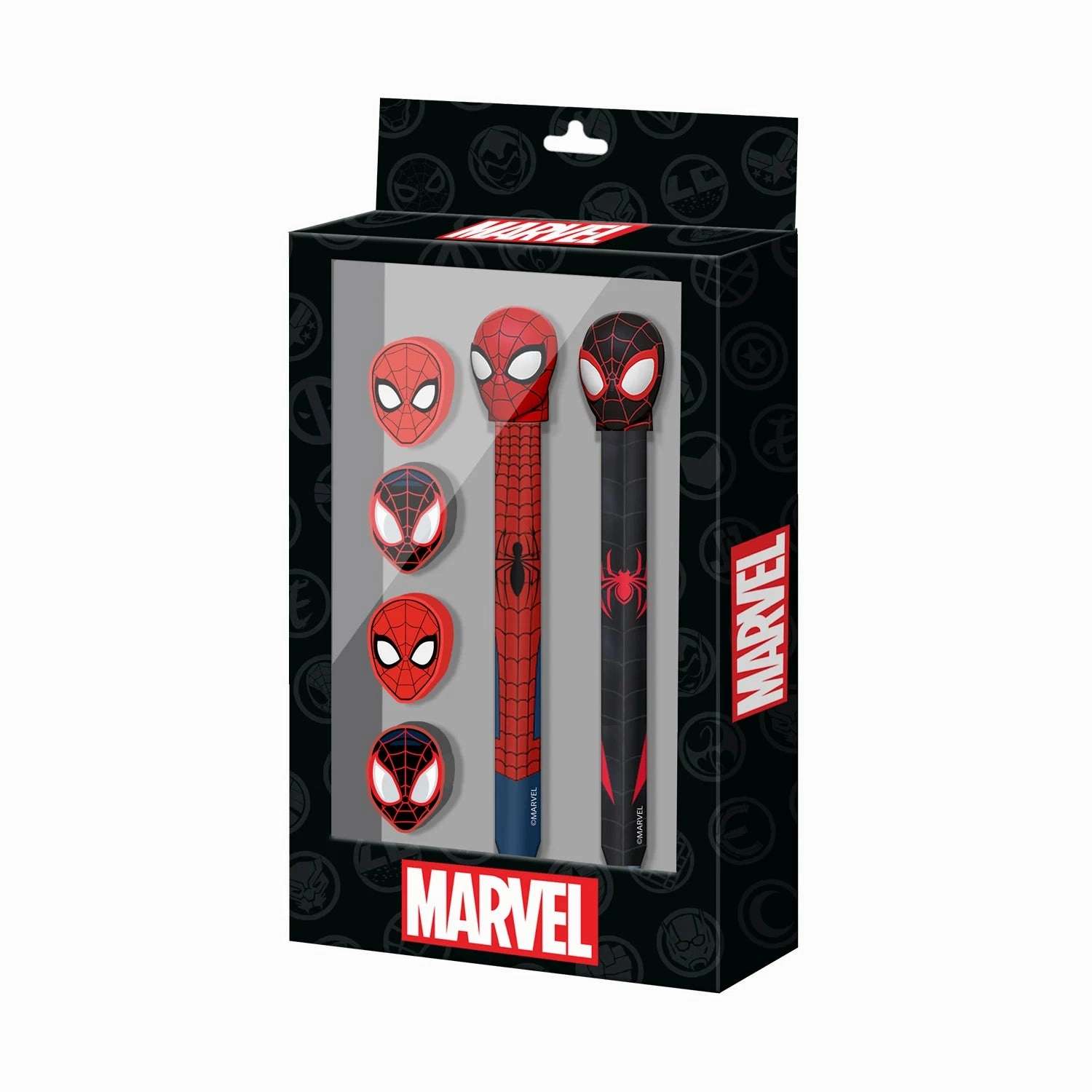 SPIDER-MAN - Set de 2 Crayons   4 Gommes VIP Access Small Brand