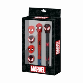 SPIDER-MAN - Set de 2 Crayons   4 Gommes VIP Access Small Brand