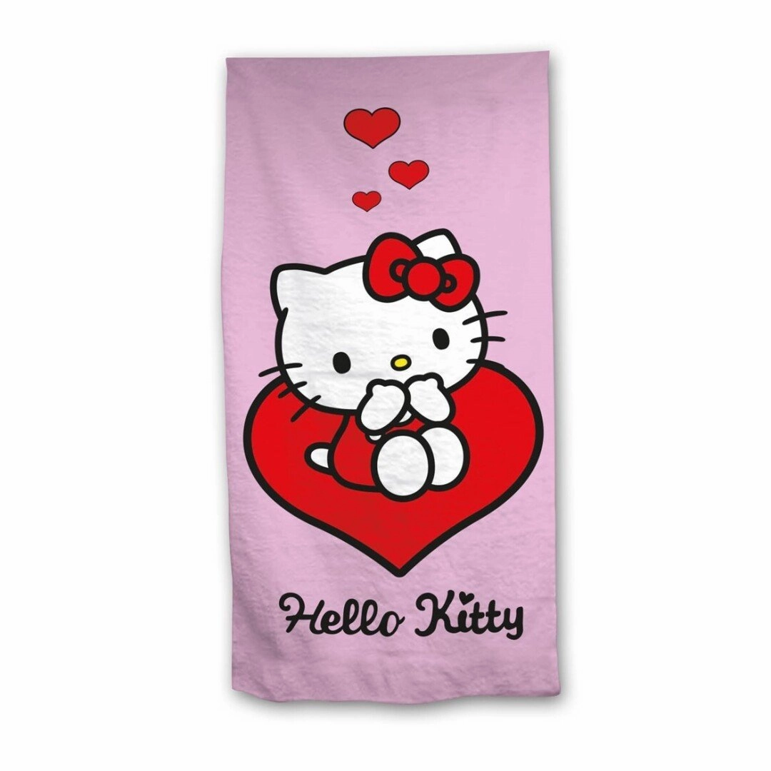 Mini Sack HELLO KITTY - Coeur - Serviette de Plage 70x140cm