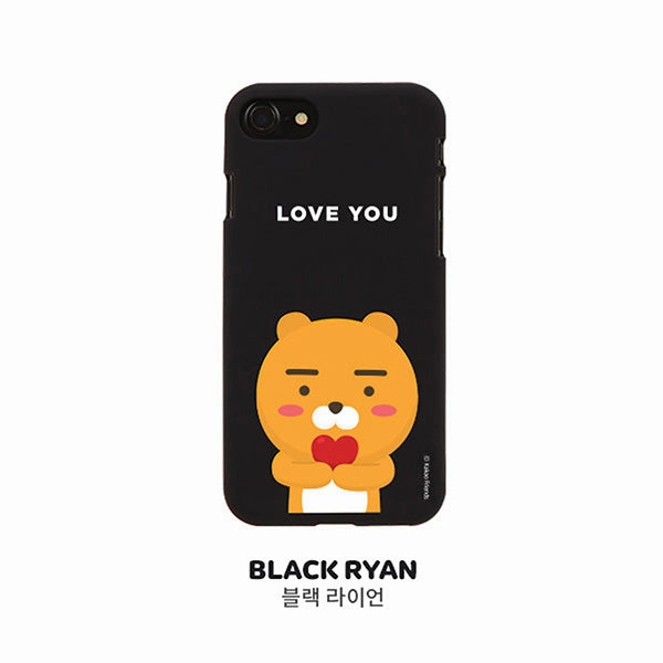 Limited Figure Anime Article KAKAO Friends Soft Jelly Ryan iPhone Case Black Love You
