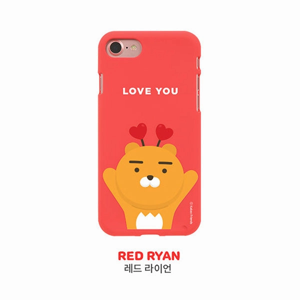 KAKAO Friends Soft Jelly Ryan iPhone Case Red Love You Folk Art Fantasy Model