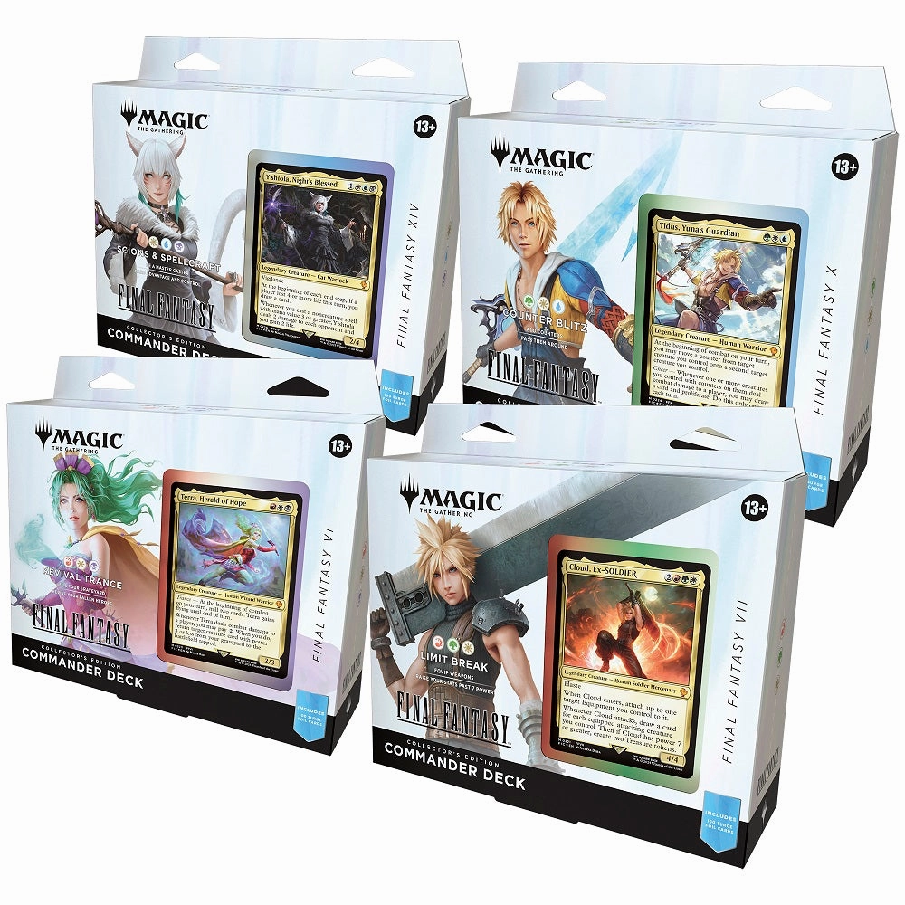 MTG FINAL FANTASY COLLECTOR COMMANDER SET OF 4 (2025-06-06) *NO TRADE CREDIT*  * Toy Enthusiast Gift Toy Series Display