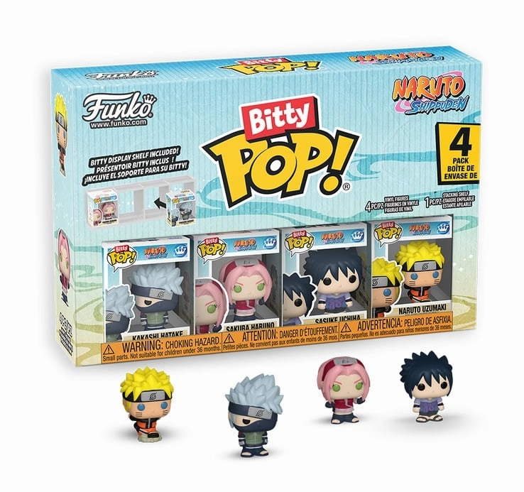 NARUTO SHIPPUDEN - Bitty Pop 4 Pack 2.5cm - Team 7 avec Chase PRECO > 30/10 Transportation System Gravity Effect