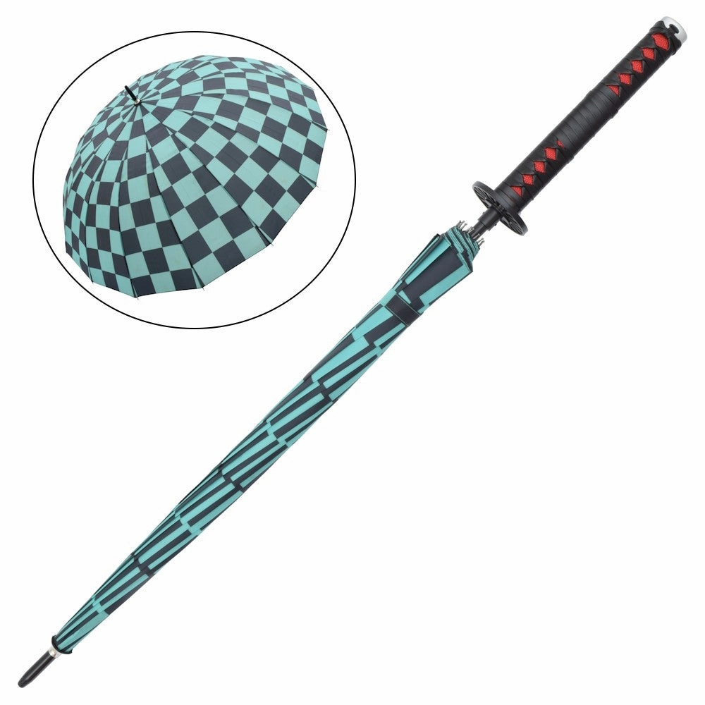 PARAPLUIE AVEC POIGN??E DE STYLE KATANA DE TANJIRO KAMADO DEMON SLAYER - KIMETSU NO YAIBA Heroic Stature