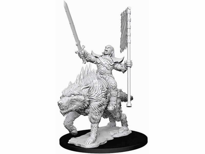 Plot Structure PF Unpainted Minis WV7 Orc On Dire Wolf