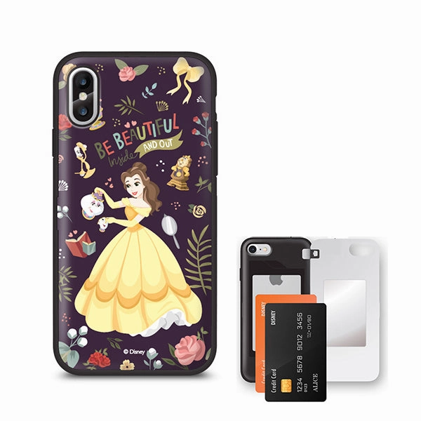 Silicone Model Disney Beauty & The Beast Belle Be Beautiful iPhone Card Mirror Case