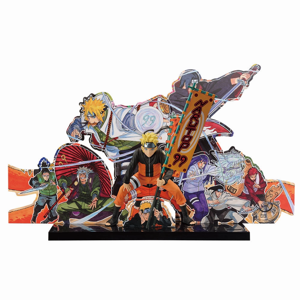 Collection Showcase NARUTOP99 - Sumptuous and Gorgeous Ninja Picture Scroll - Naruto Uzumaki Figure (NARUTOP99 Commemorative background panel illustrated by Masashi Kishimoto is included.??[Ichiban-Kuji Prize C]