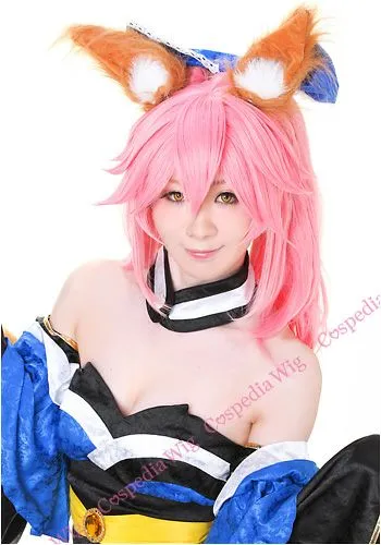 "Fate/Grand Order" Tamamo-no-Mae(with bangs) style cosplay wig Gacha Game