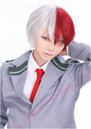 Superhero Saga "My Hero Academia" Shoto Todoroki style cosplay wig