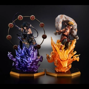Precious G.E.M. Series NARUTO Shippuden Naruto Uzumaki -Fujin- & Sasuke Uchiha -Raijin- Set Vinyl Piece