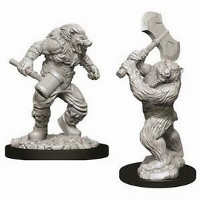 D&D Unpainted Minis WV9 Wereboar And Werebear Editor's Choice Procedural Death