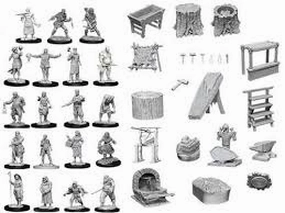 WIZKIDS UNPAINTED MINIS TOWNSPEOPLE/ACCESSORIES trade show Scarcely Uncommon