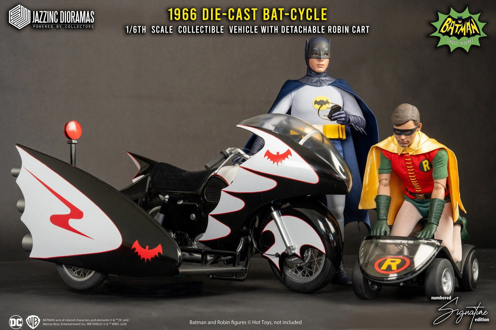 Batman (1966) Batcycle with Sidecar (Ultimate Signature Ed.) 1/6 Scale Collectible Oceanic Art Series Set