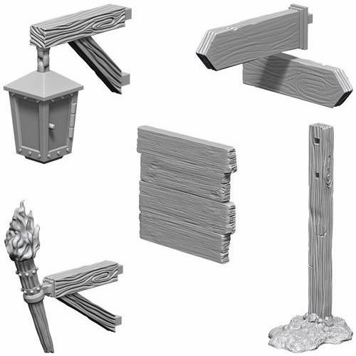 Released Power WizKids Unpainted Minis WV10 Signs And Lights